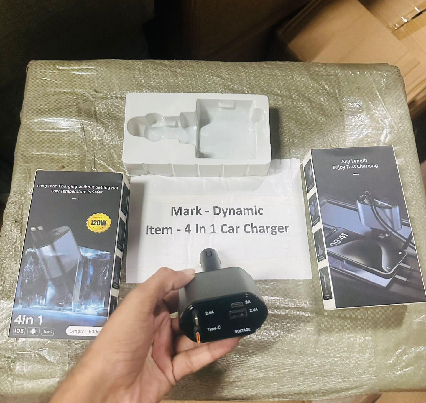 Kartezora 4 in 1 Retractable Car Charger